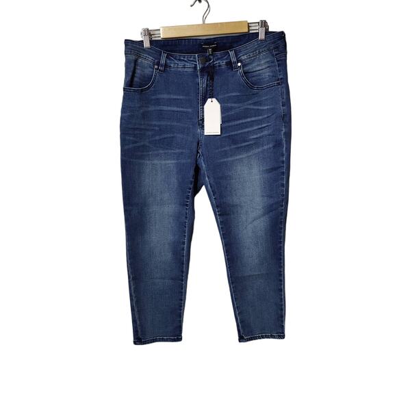 NWT Universal Standard Women's Sz 14P Seine High Rise Skinny Jeans Distressed - Picture 1 of 5